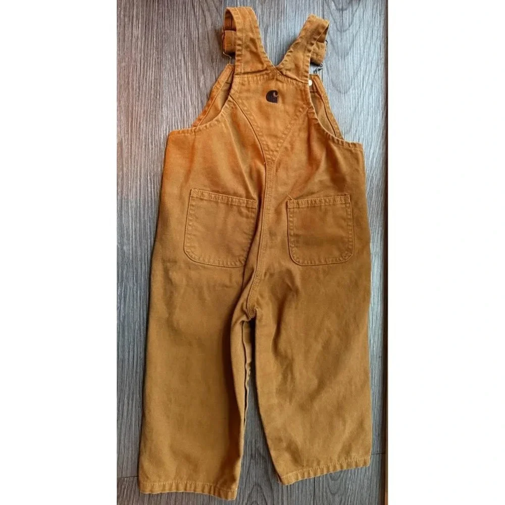 Carhartt Kids Canvas‎ Bib Overalls Hamilton Brown  Cotton Size 18M